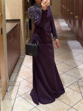 purple maxi dress modest